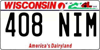 WI license plate 408NIM