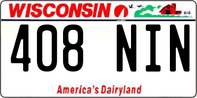 WI license plate 408NIN