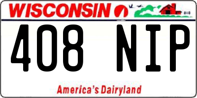 WI license plate 408NIP
