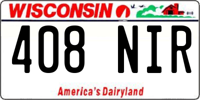 WI license plate 408NIR
