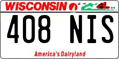 WI license plate 408NIS