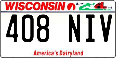 WI license plate 408NIV