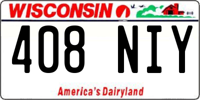 WI license plate 408NIY