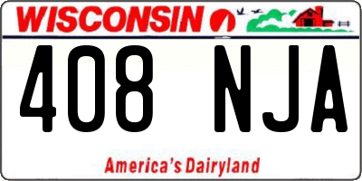WI license plate 408NJA