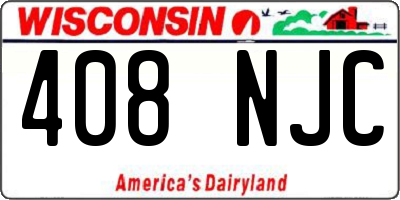 WI license plate 408NJC