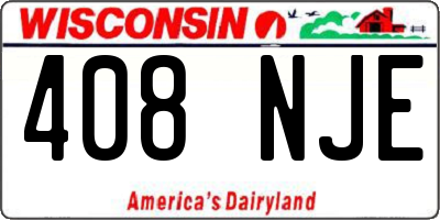 WI license plate 408NJE