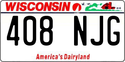 WI license plate 408NJG