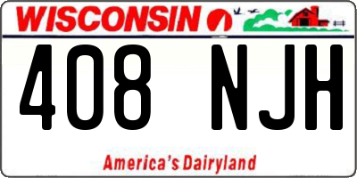WI license plate 408NJH