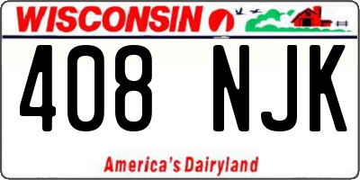 WI license plate 408NJK