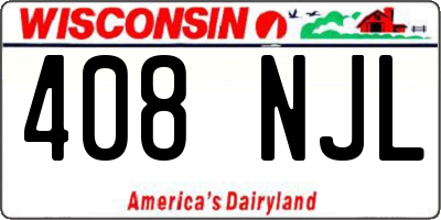 WI license plate 408NJL