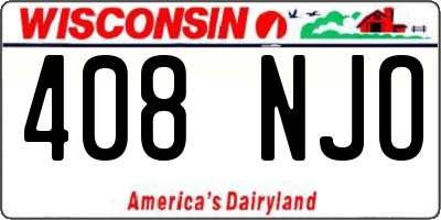 WI license plate 408NJO
