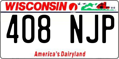 WI license plate 408NJP