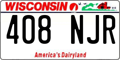 WI license plate 408NJR