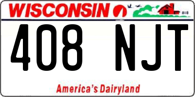 WI license plate 408NJT