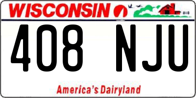 WI license plate 408NJU