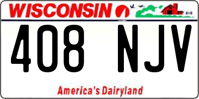 WI license plate 408NJV