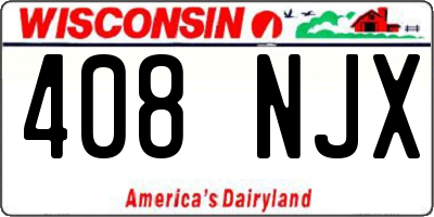 WI license plate 408NJX