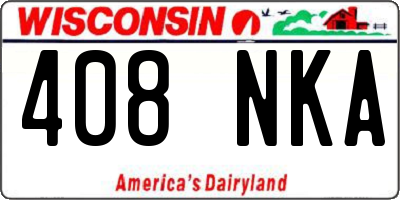 WI license plate 408NKA