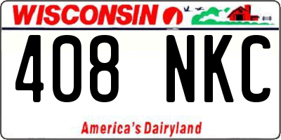 WI license plate 408NKC