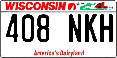WI license plate 408NKH