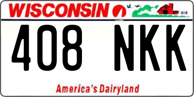 WI license plate 408NKK