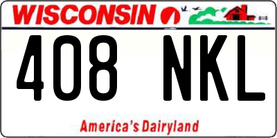 WI license plate 408NKL