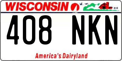 WI license plate 408NKN