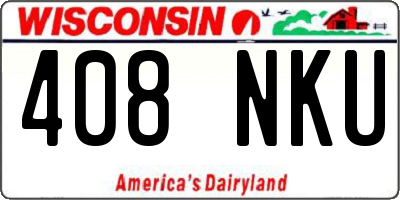 WI license plate 408NKU