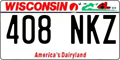WI license plate 408NKZ