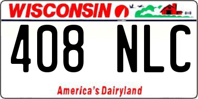 WI license plate 408NLC