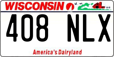 WI license plate 408NLX