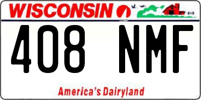 WI license plate 408NMF