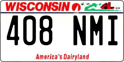 WI license plate 408NMI