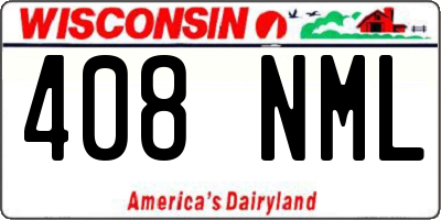 WI license plate 408NML