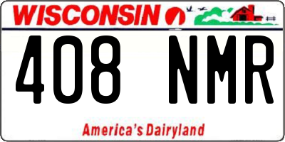 WI license plate 408NMR