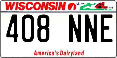 WI license plate 408NNE