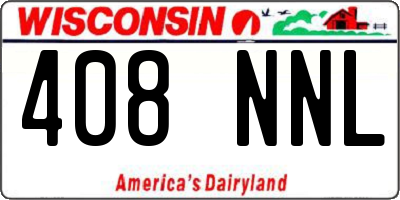 WI license plate 408NNL