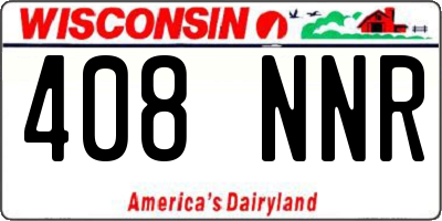WI license plate 408NNR