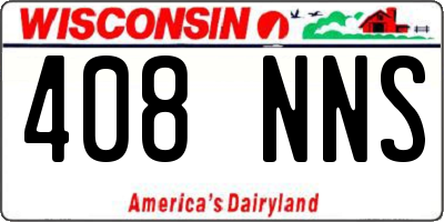 WI license plate 408NNS