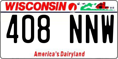WI license plate 408NNW