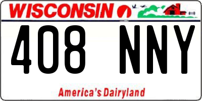WI license plate 408NNY