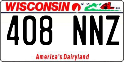 WI license plate 408NNZ