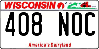 WI license plate 408NOC