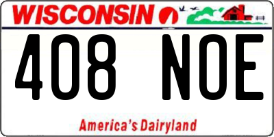 WI license plate 408NOE