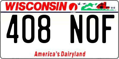 WI license plate 408NOF