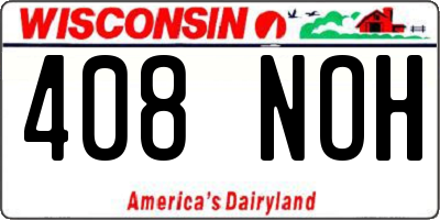 WI license plate 408NOH