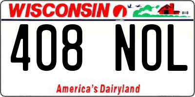 WI license plate 408NOL
