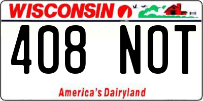WI license plate 408NOT