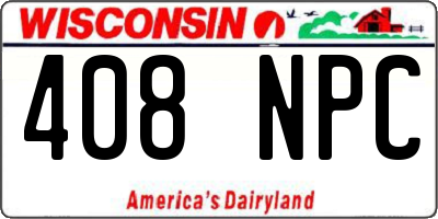 WI license plate 408NPC