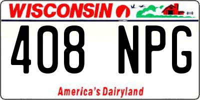 WI license plate 408NPG